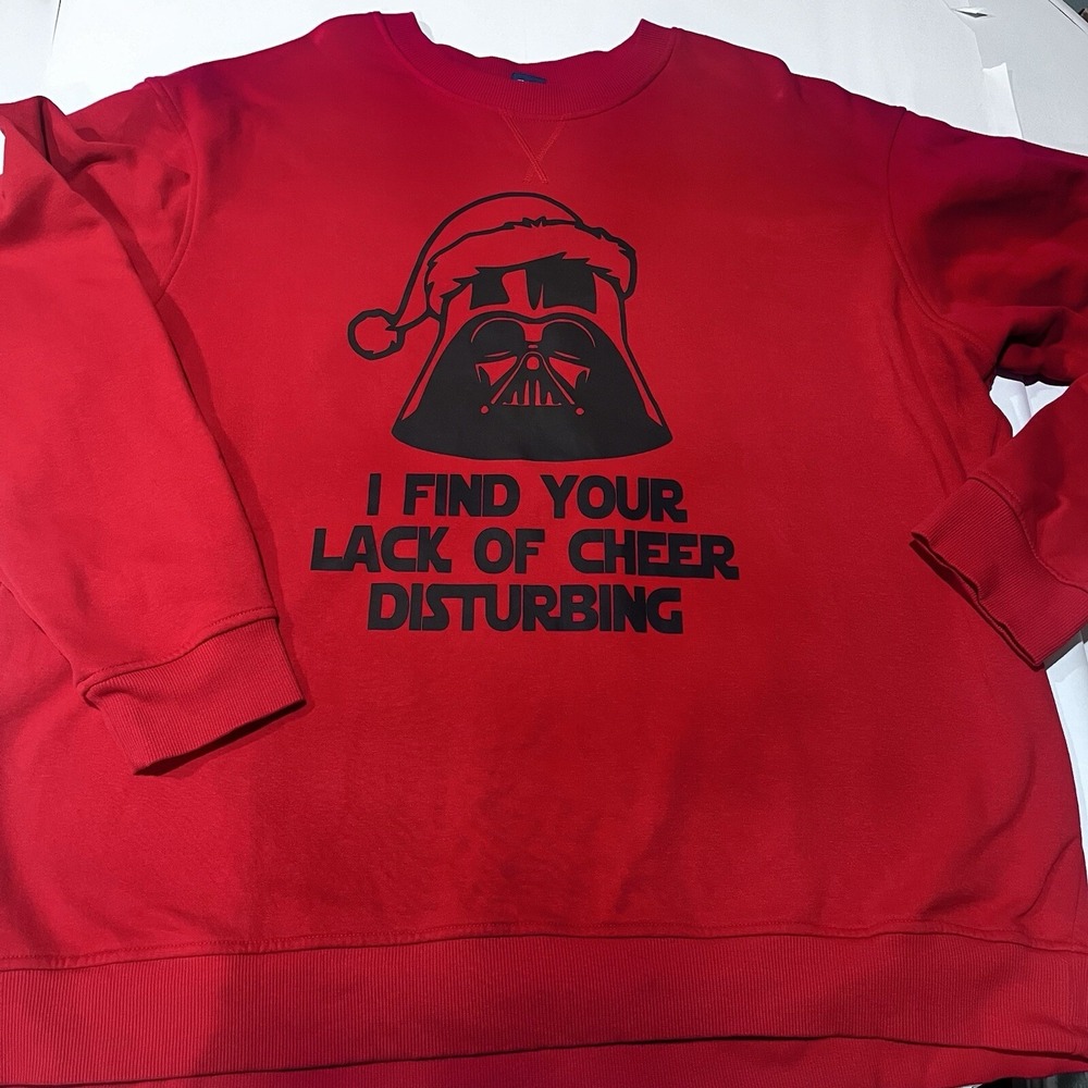 Star wars red ugly christmas sweater Darth Vader troops 3XL unisex lined cozy